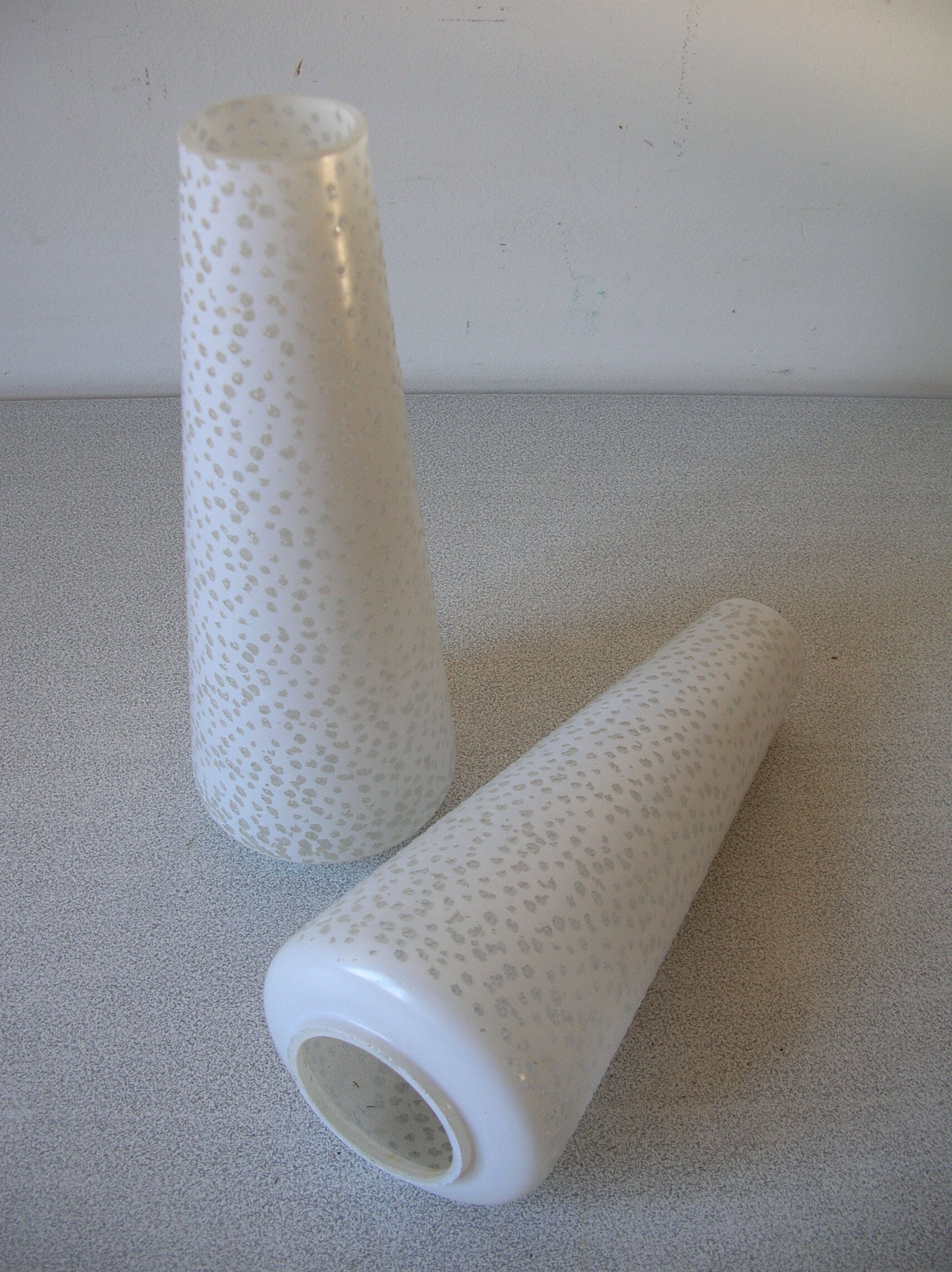 Set of 2 ancient conical tulips globe lampshade in speckled glass lamp chandelier ceiling lamp