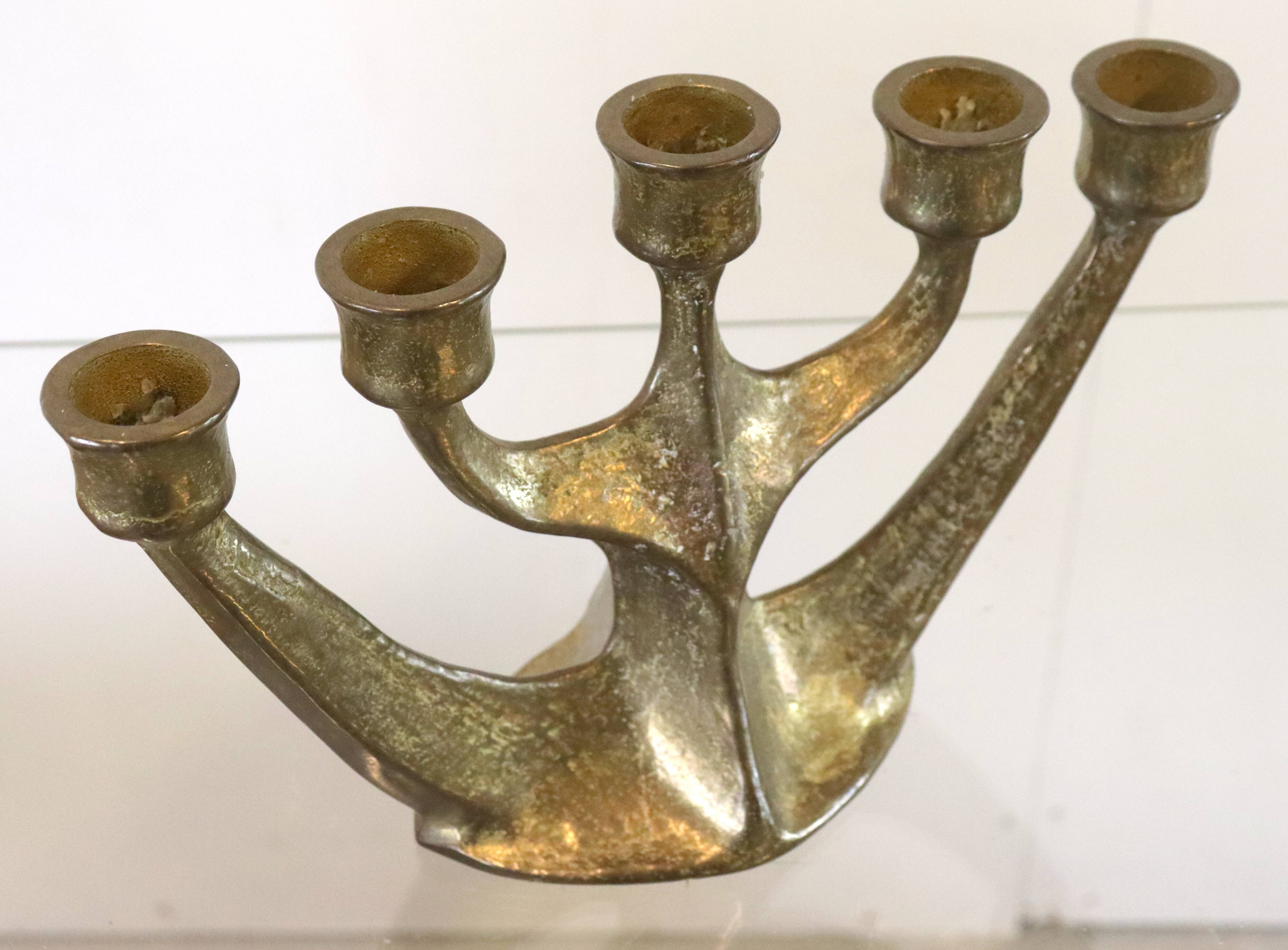 Brass brutalist candlestick from Horst Dalbeck