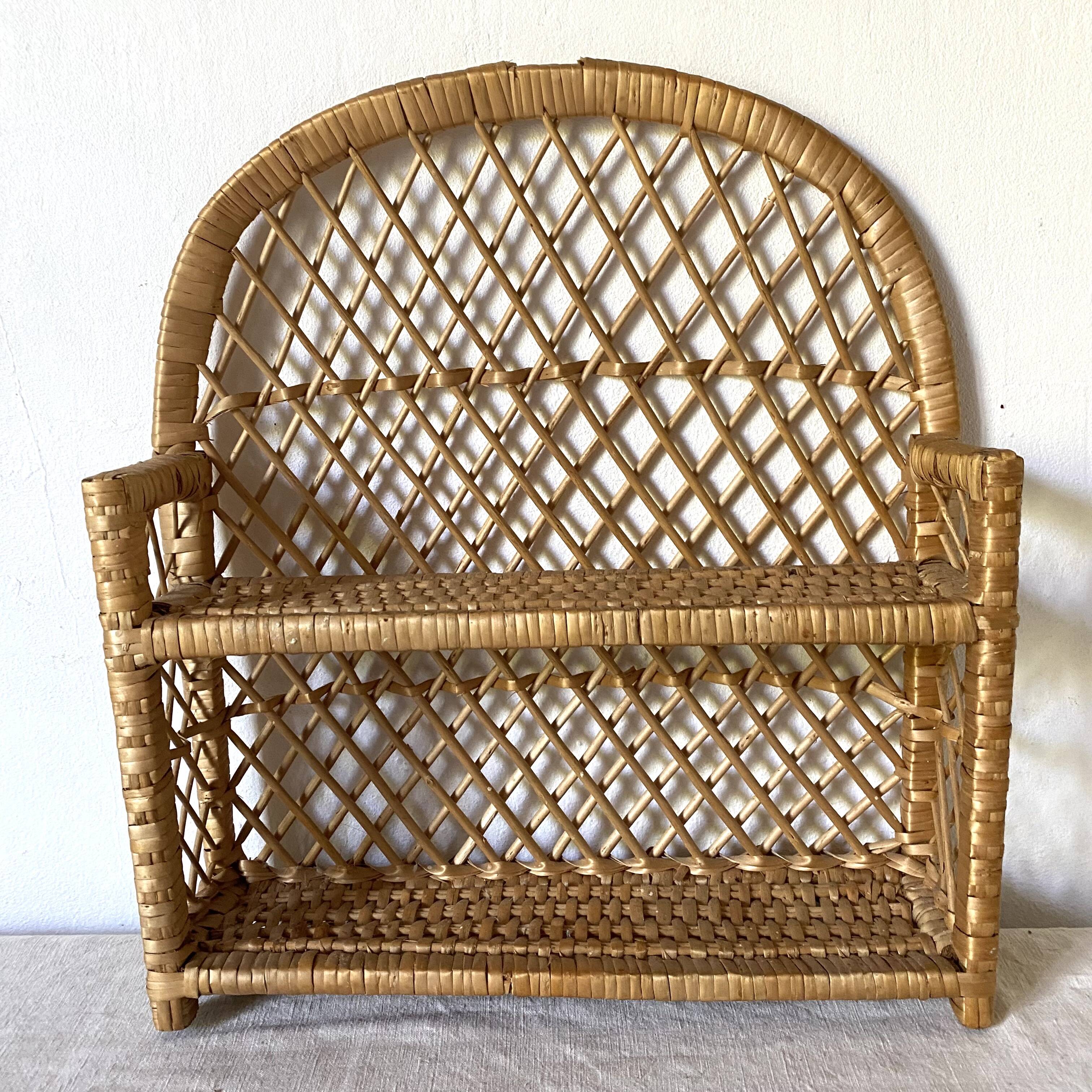 Vintage rattan shelf