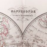 Ancient world map in two hemispheres - 1836