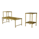 Néo-classical coffee table set with 2 side tables, mirrored glass, 1980s.