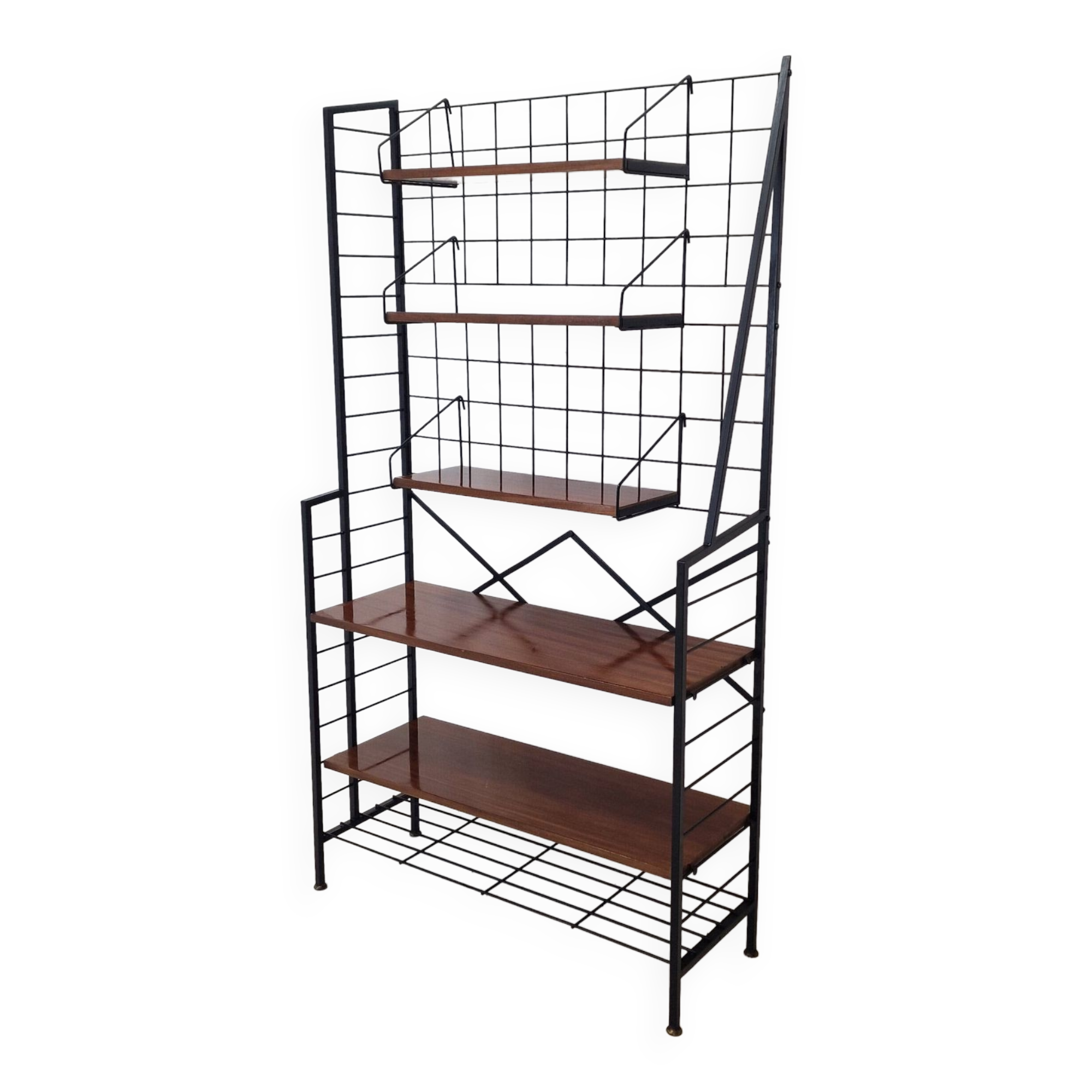 Italian Free Standing Teak Shelving Unit, 1950's