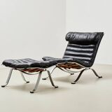 Fauteuil et ottoman Arne Norell Ari pour Norell Mobler, Suède 1966