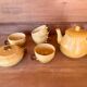 Ochre coffee set signed G. Platon Vallauris