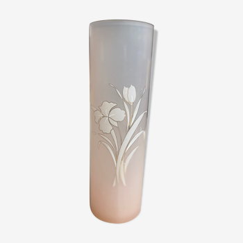 Vase tube rose et or
