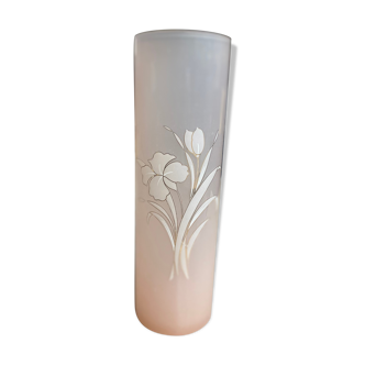 Vase tube rose et or