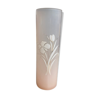 Pink and gold tube vase