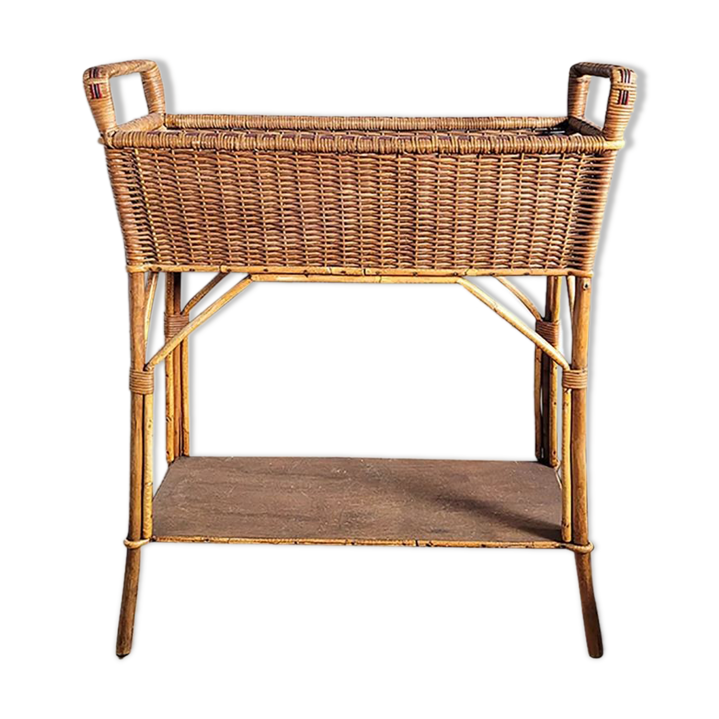 Planter door rattan plant