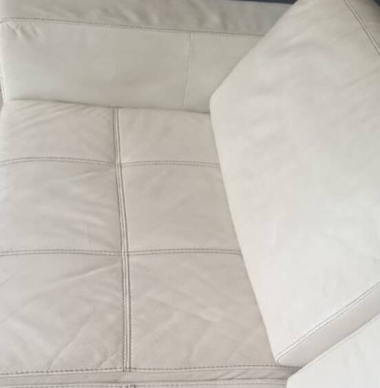 White leather corner sofa