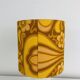Temde lamp with turned wood and a seventies lampshade.