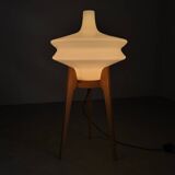 Mid Century Sculptural Floor Lamp with Glass Shade, 1970s