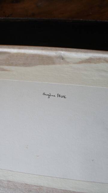 Oil painting of a beach - signed Eugène HUC (1891-1979) - early 20th century