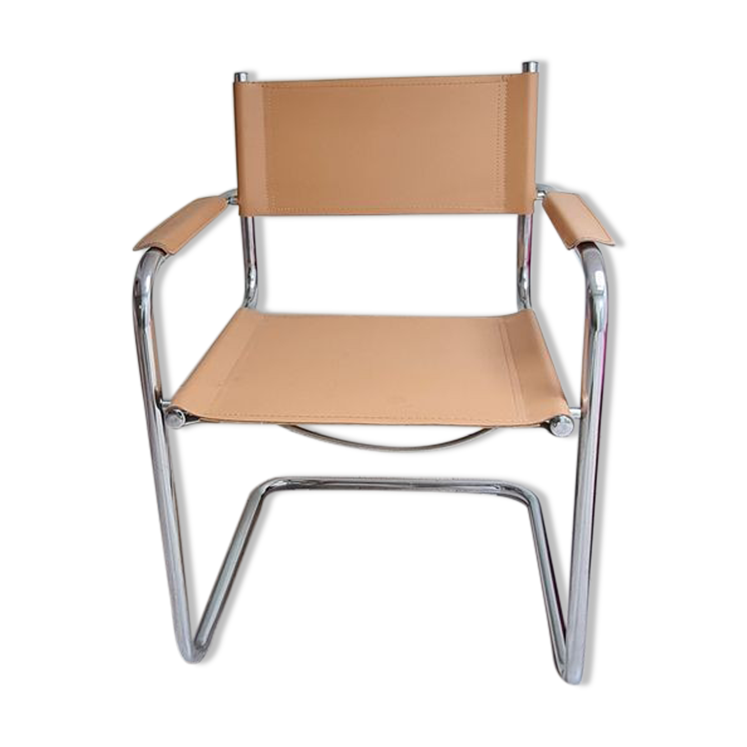 Vintage camel leather armchair