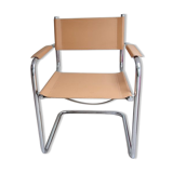 Chaise vintage en cuir camel