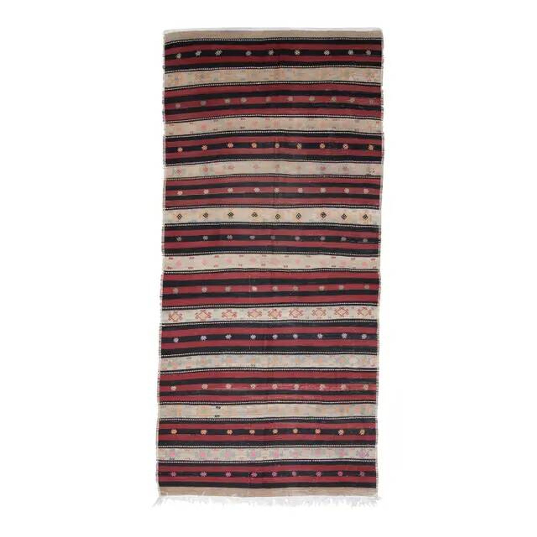 Flatweave Antique Turkish Vintage Orange Kilim Rug 153x332