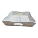 Old wooden tray with aged white patina