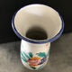 Vintage ceramic vase signed with polychrome flower decoration 25 cm