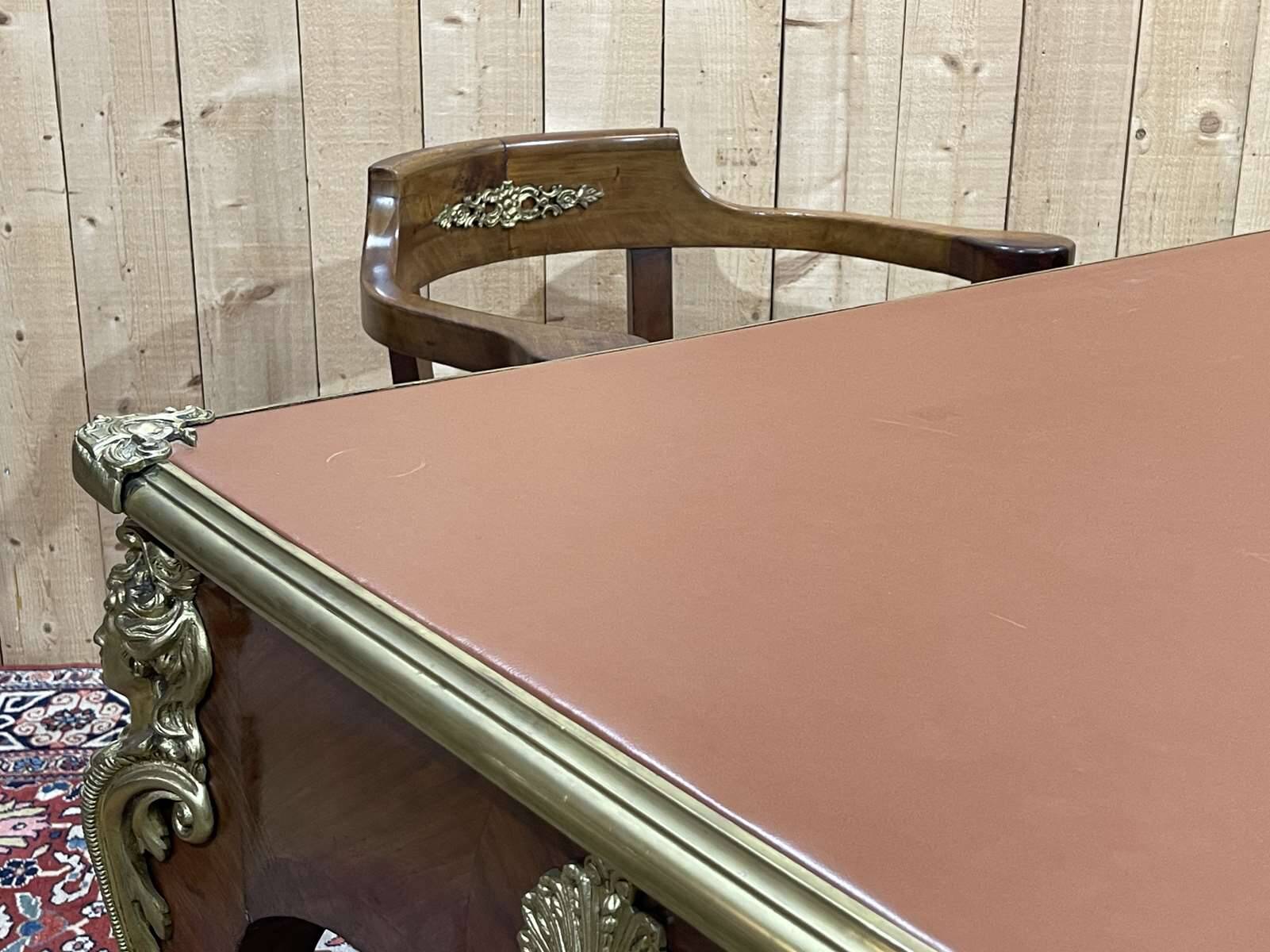 Regency style desk and armchair from the Napoleon III period - late 19th century