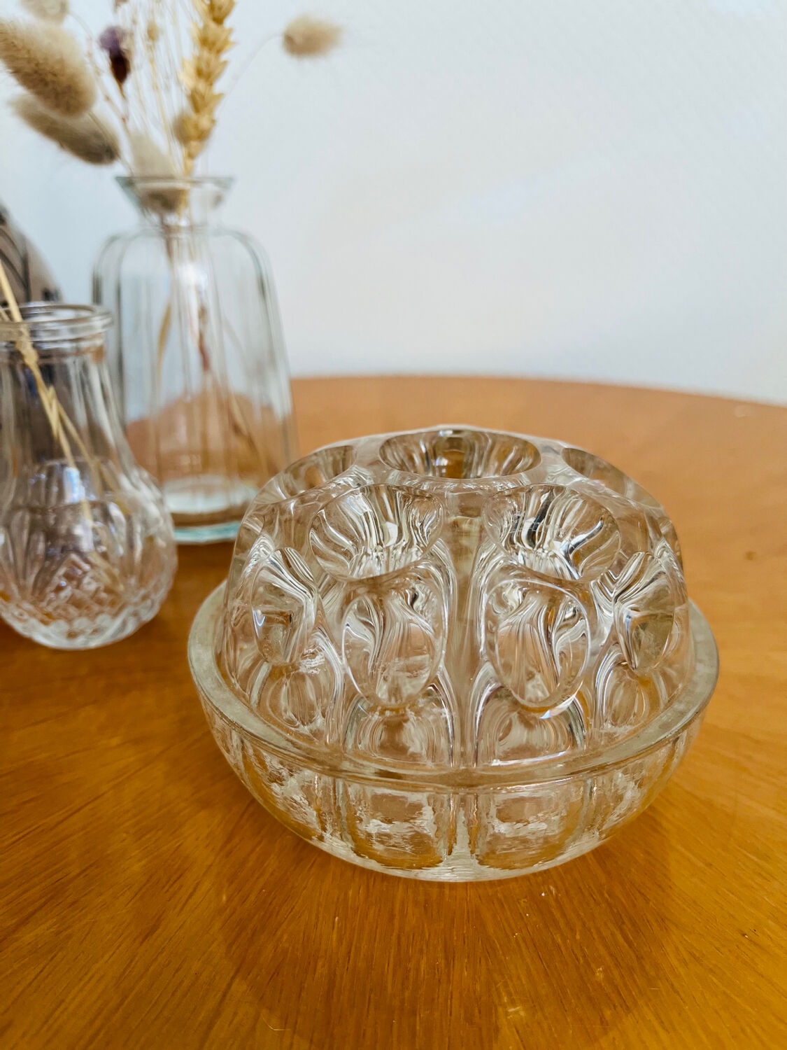 Antique glass flower pick