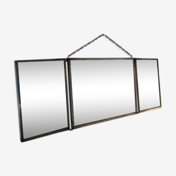 Miroir triptyque rectangulaire 41x15cm