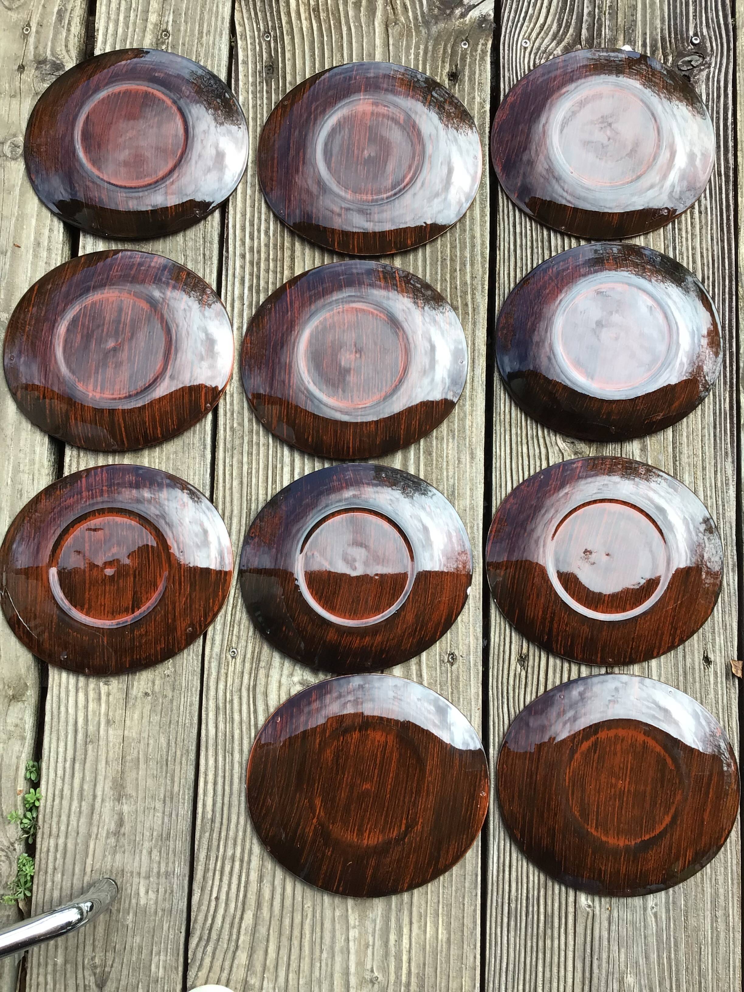 11 Salins Panama brushed oval dessert plates