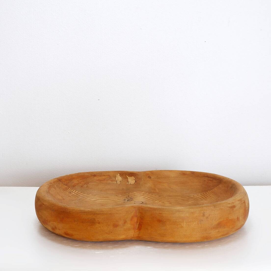 Grande coupe à fruits / centre de table en bois sculpté - 20ème