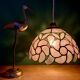 Suspension antique lampshade in pink mother-of-pearl