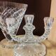 Candelabrum and fan vase in glass and crystal Art Deco style