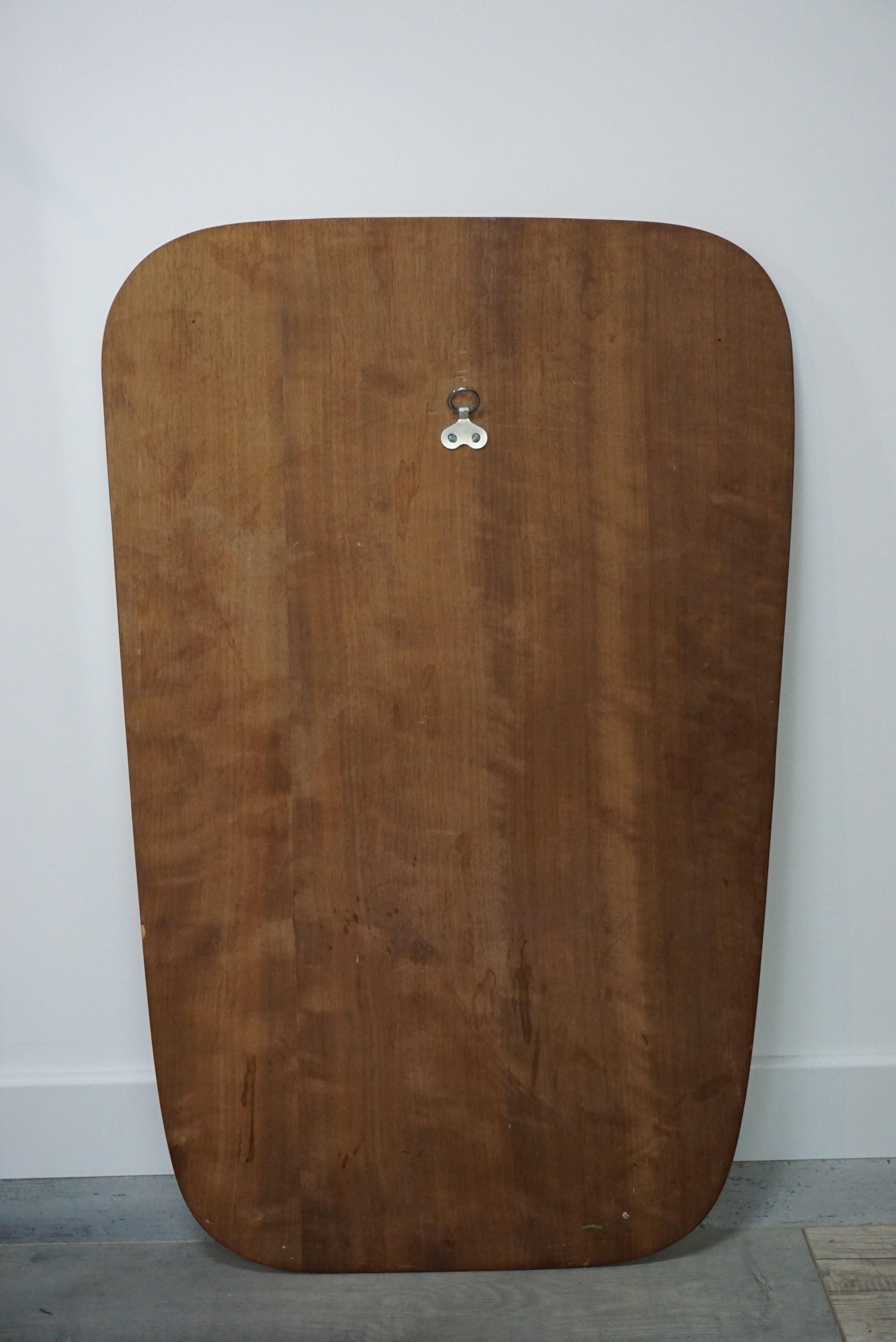 Teak mirror cut "Barrel" 38 x 60 cm