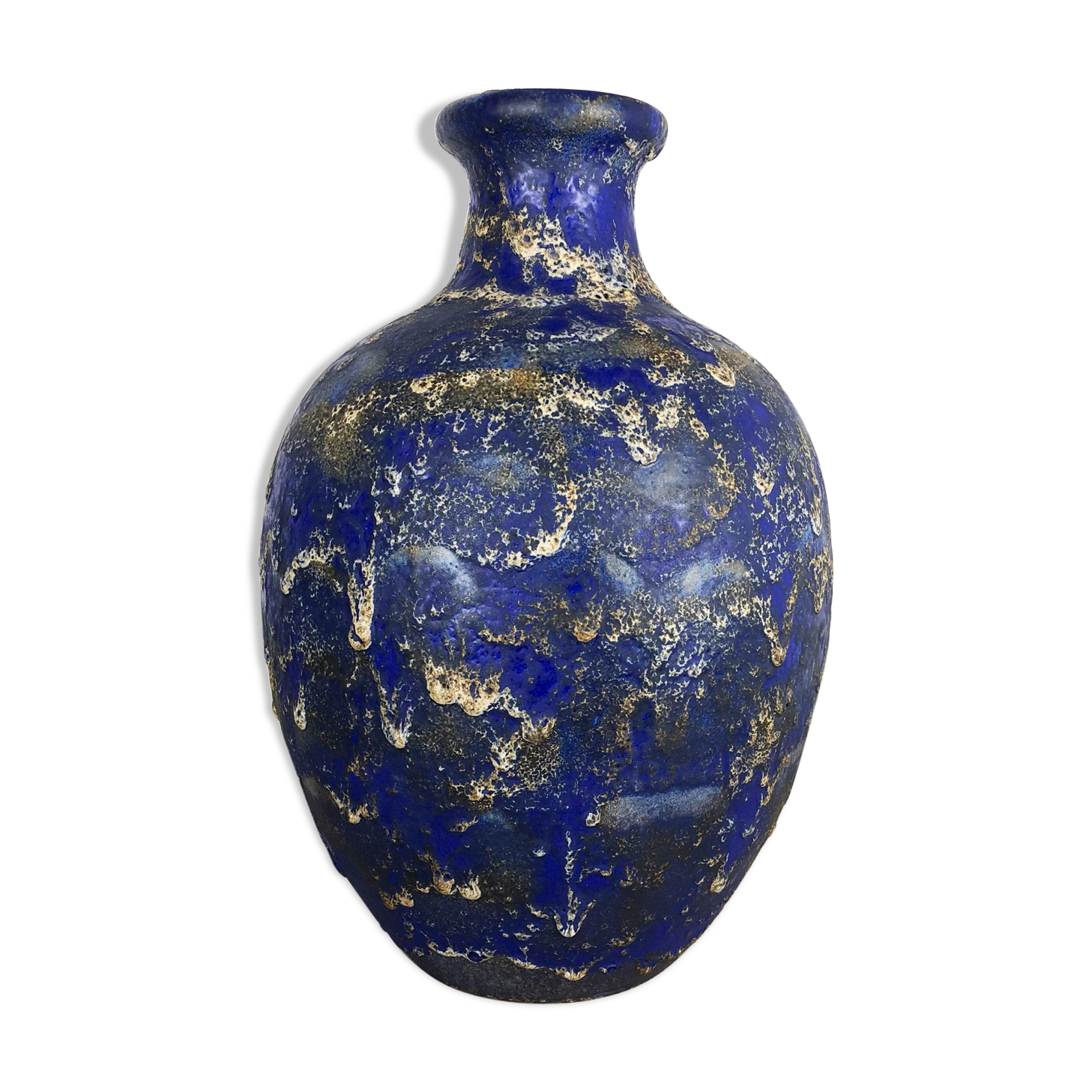 Pottery Fat Lava Multi-Color "837" Floor Vase Made by Ruscha, 1970s