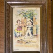 Ensemble de 6 lithographies encadrées 1950