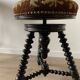 Antique Vintage Wooden Napoleon III Piano Stool