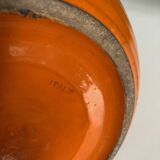 XXXL vase of orange ceramic Italian design 1970