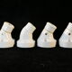Lot de 4 appliques coudées en porcelaine art deco
