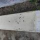 Old wooden farm bench vintage white fir industrial cloakroom