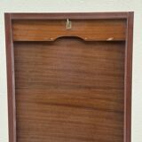 Vintage 1970s filing cabinet with curtains