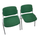 Pair of green DSC 106 chairs by Giancarlo Piretti