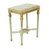 Console d'appoint ancienne en marbre vert doré d'époque Louis XVI