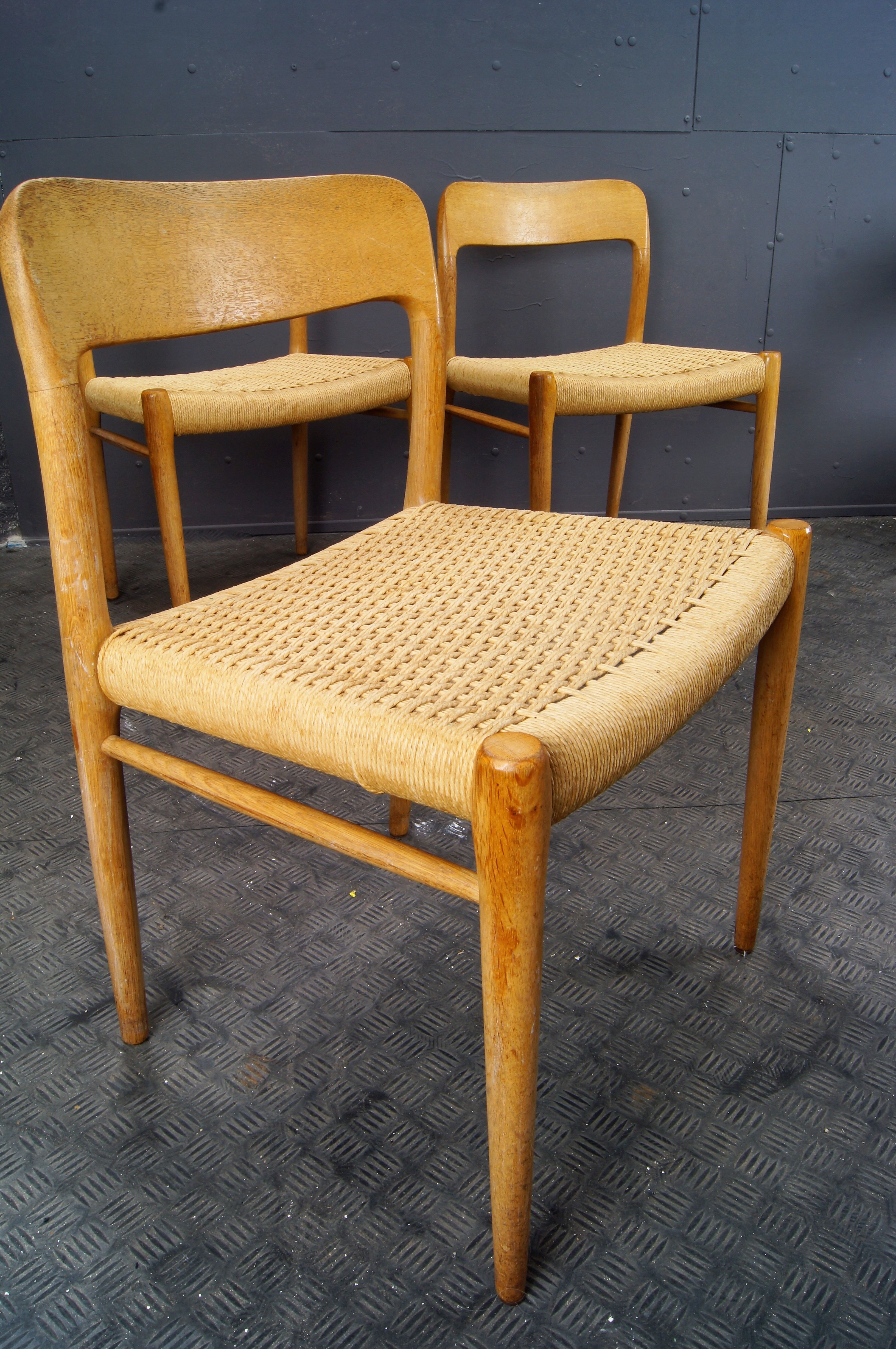 4 chairs by Niels Otto Moller, model 75 for J.L. Mollers Mobelfabrik