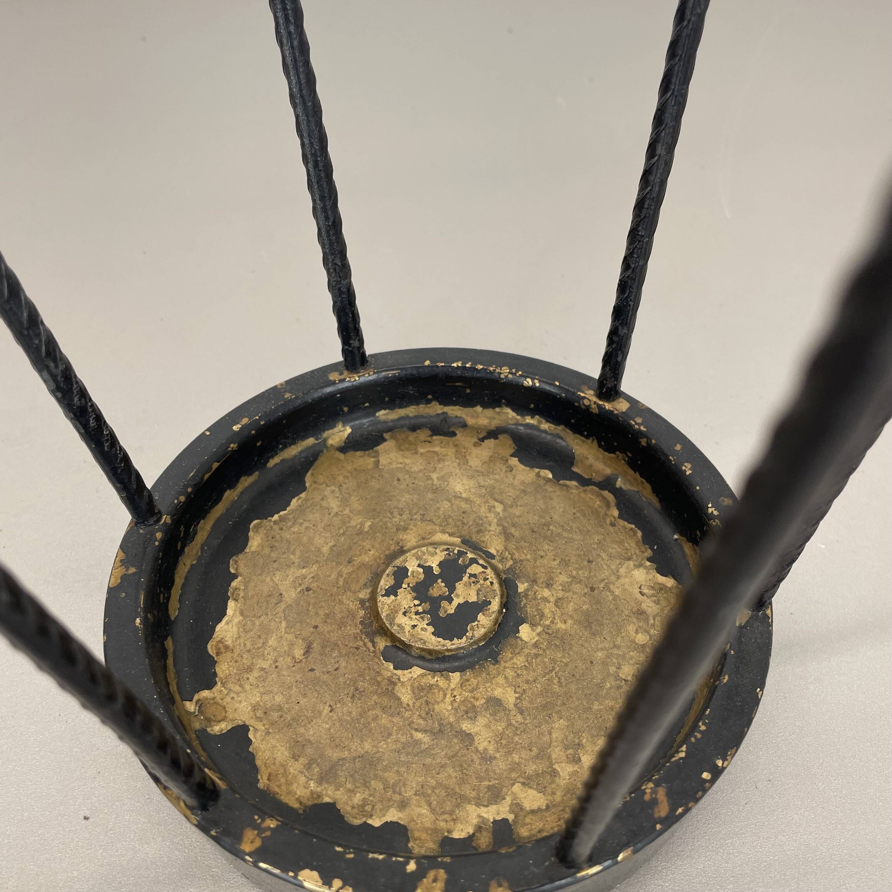 Midcentury Brass and metal BAUHAUS Style Umbrella Stand, France, 1950s