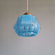 Art Deco pendant light in speckled blue glass, 1920s-30s