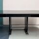 Table à manger extensible de style Art déco en bois avec finition laquée no