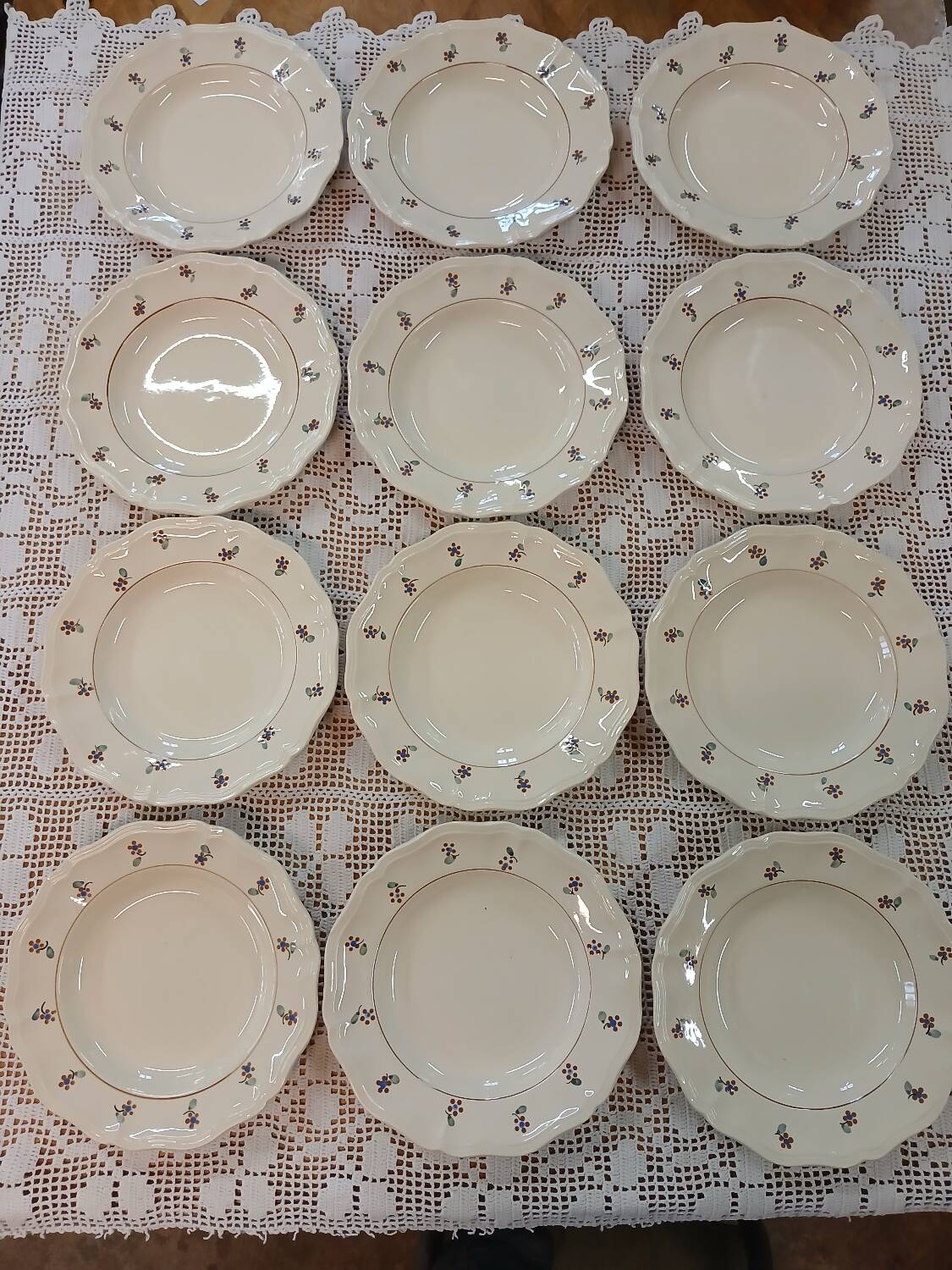 12 old Digoin and Sarreguemines soup plates