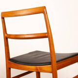 Set of 4 Danish teak and leather chairs, model 430, by Arne Vodder, 1960