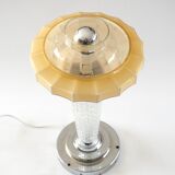 Art Deco glass and chrome lamp