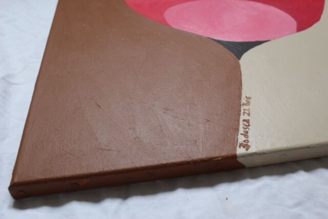 Romantic acrylic painting on cotton "the kiss" 80x60 cm