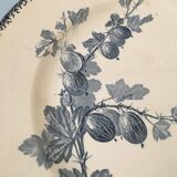 Faience serving dish stamped U & CIE - Sarreguemines, Gooseberry model