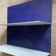 Pair of contemporary shelves in aluminum and stained wood