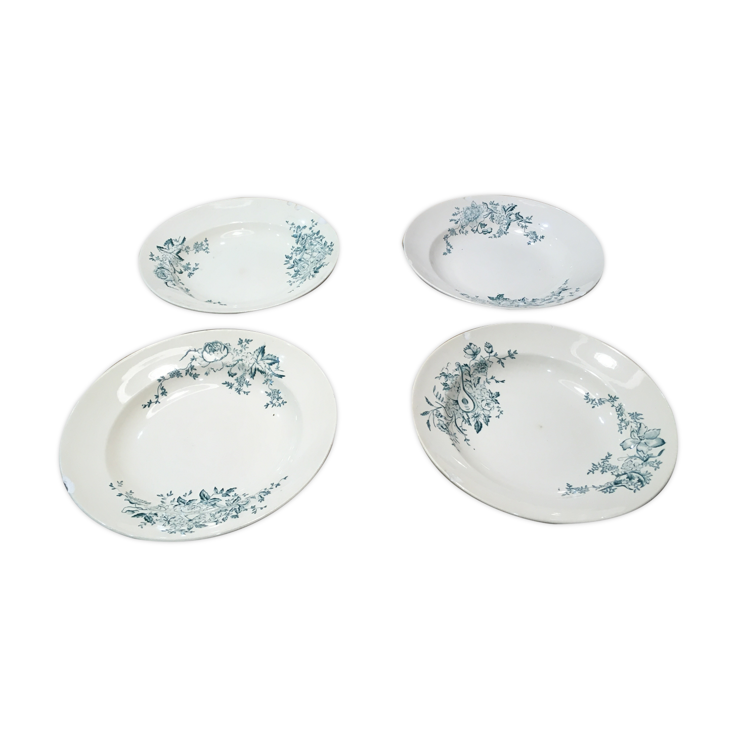 Lot 4 assiettes Terre de Fer Rameau Longchamp