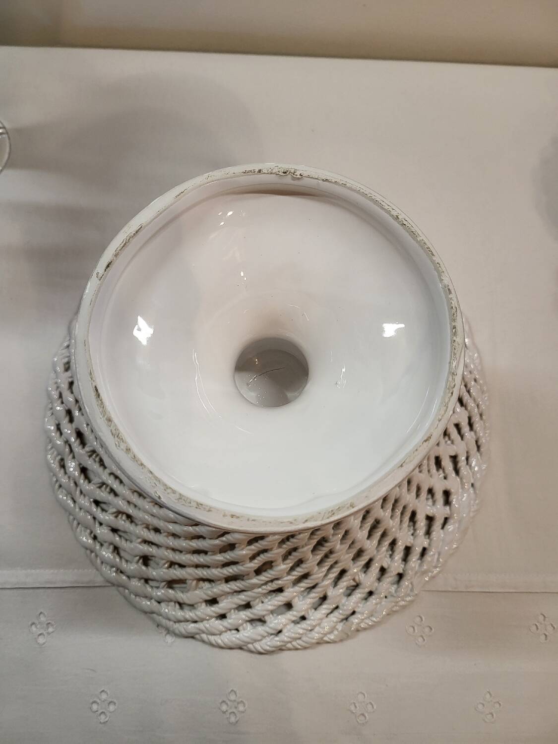Coupe à Fruits Compotier en Céramique Tressée
